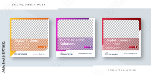 Social media template for business agency flyer banner post square ad promotion