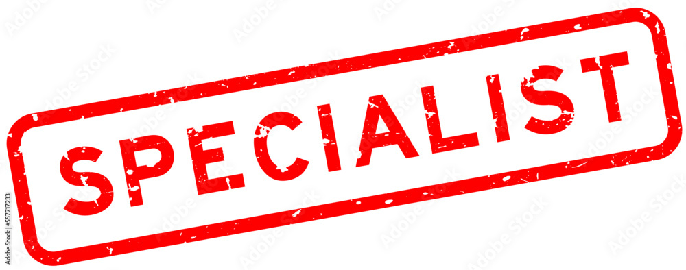 Grunge red specialist word square rubber seal stamp on white background Grunge red specialist word square rubber seal stamp on white background