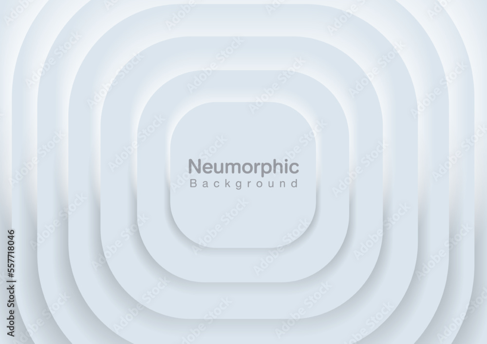 Obraz premium Neumorphic Backgrounds and Backdrops Square pattern, white tone, layered, minimal style background, technology illustration, modern and business, template and banner assembly for products.