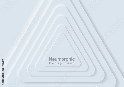 Neumorphic Backgrounds and Backdrops white triangle pattern Layered, minimal style background, technology illustration, modern and business, template and banner composition for products.