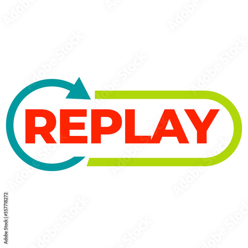 Replay Symbol Icon on Transparent Background photo