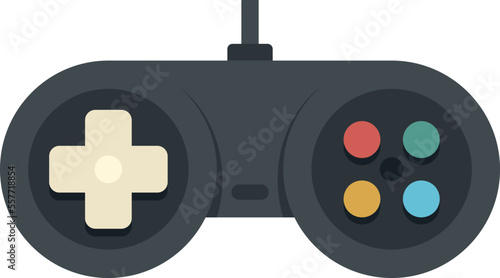 Game joystick icon flat vector. Gamepad control. Computer gamer joystick isolated