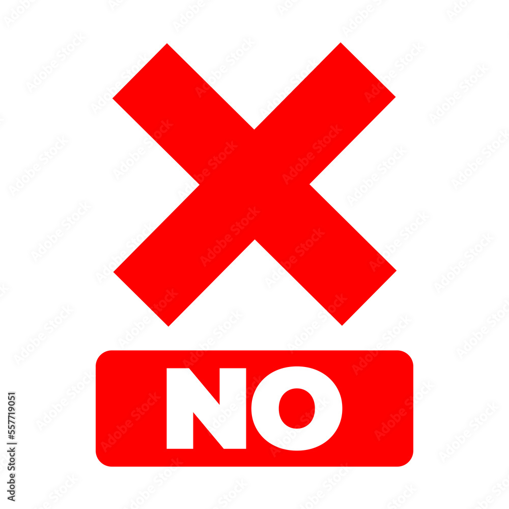 Obraz premium Cross Check No Sign on Transparent Background