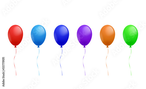 color variant of Happy Birthday balloons for you. isolated on white background. Vector illustration