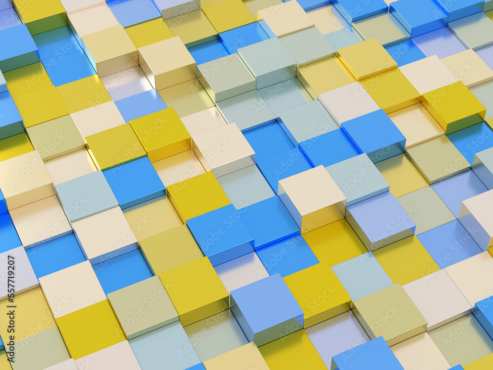 3d rendered abstract yellow and blue background with square shape 3d rendered abstract yellow and blue background with square shape