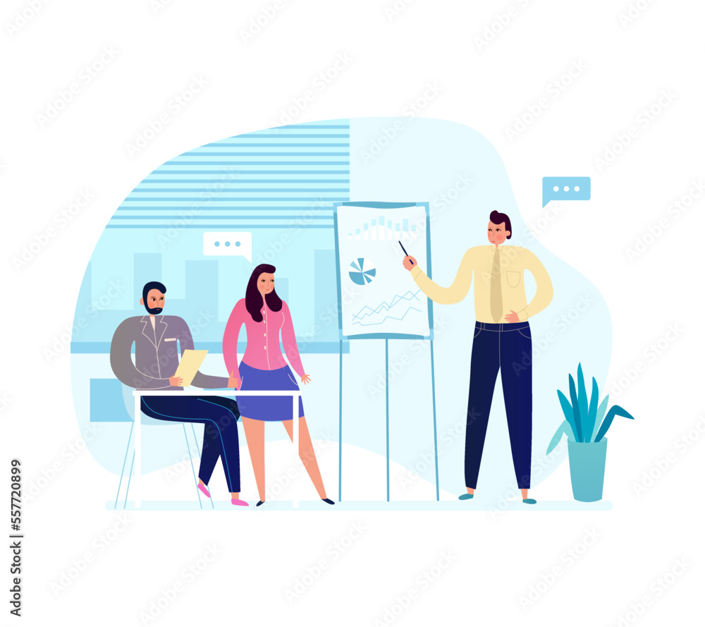 Flat Business Meeting Flat Business Meeting