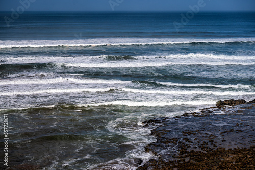High tide and huge waves in the Atlantic Ocean, Morocco.