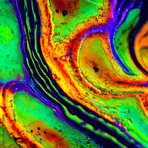 Abstract rainbow liquid paint model texture render
