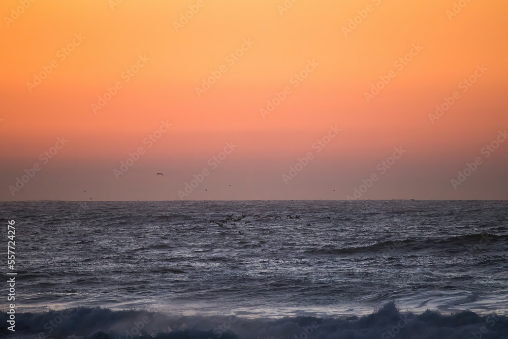 Ocean Waves in the Sunrise
