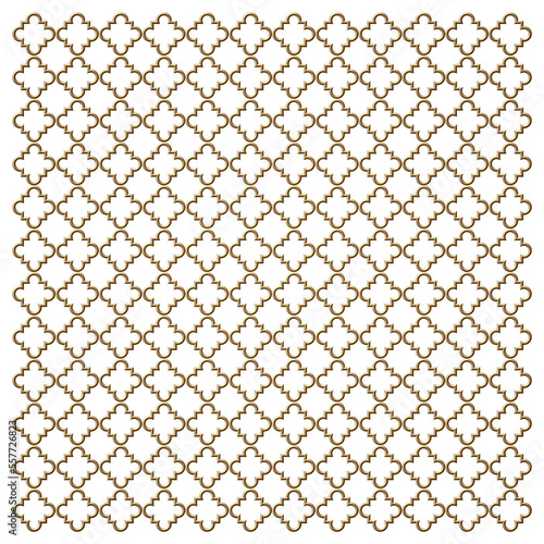 Arabic gold vintage pattern. 3d illustration