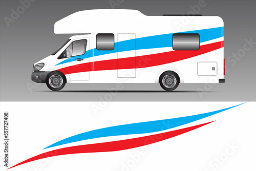 white background design for camping car livery wrap and more