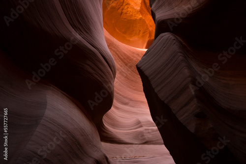 Curved lines of walls of Antelope canyon