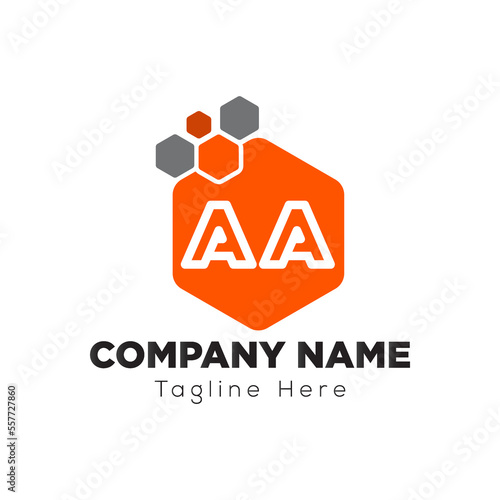 Abstract AA letter modern initial lettermarks logo design	