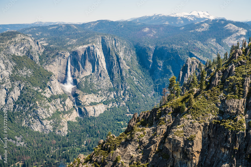 View of Yosemite Falls from a Taft point in Yosemite National park View of Yosemite Falls from a Taft point in Yosemite National park
