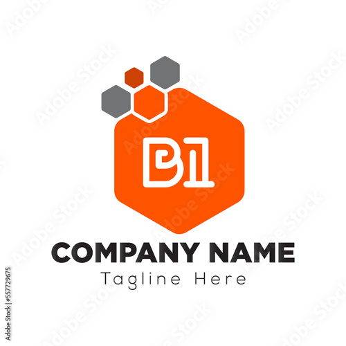 Abstract B1 letter modern initial lettermarks logo design	