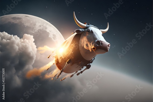 bull and moon