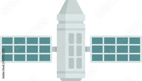 Radio space station icon flat vector. Antenna satellite. Artificial space station isolated