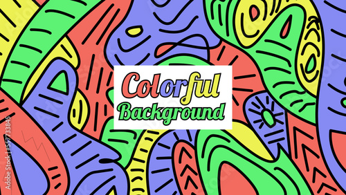 Abstract liquid shape. Fluid geometric design.colorful waves with geometric lines, dots.vector