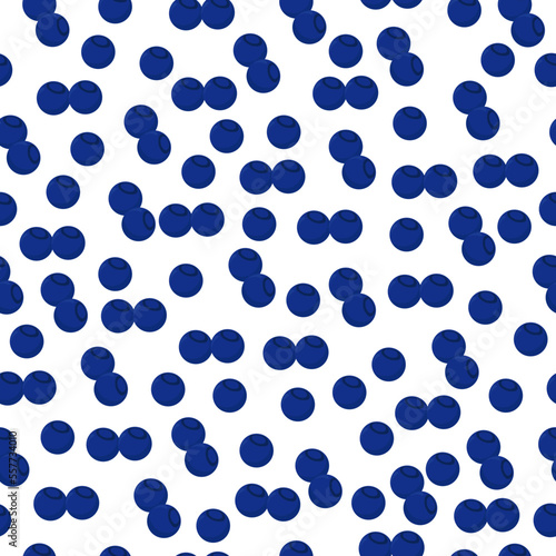 Blueberries seamless pattern  blue berries without leaves on a white background