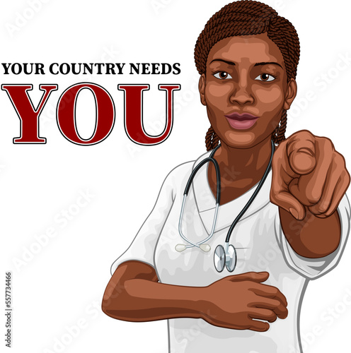 A black woman doctor or nur...