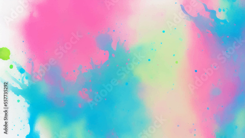 Pink Blue Green Mint Colorful Splash Splat Stain Dirty Texture Backgrund Watercolor Painting Vector Illustration