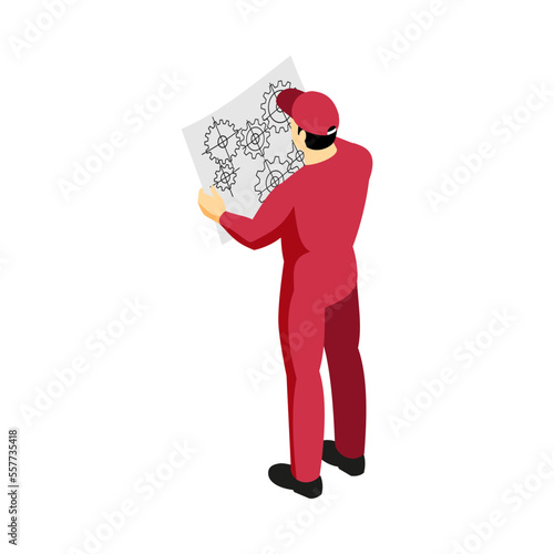 Mechanic Isometric Illustration