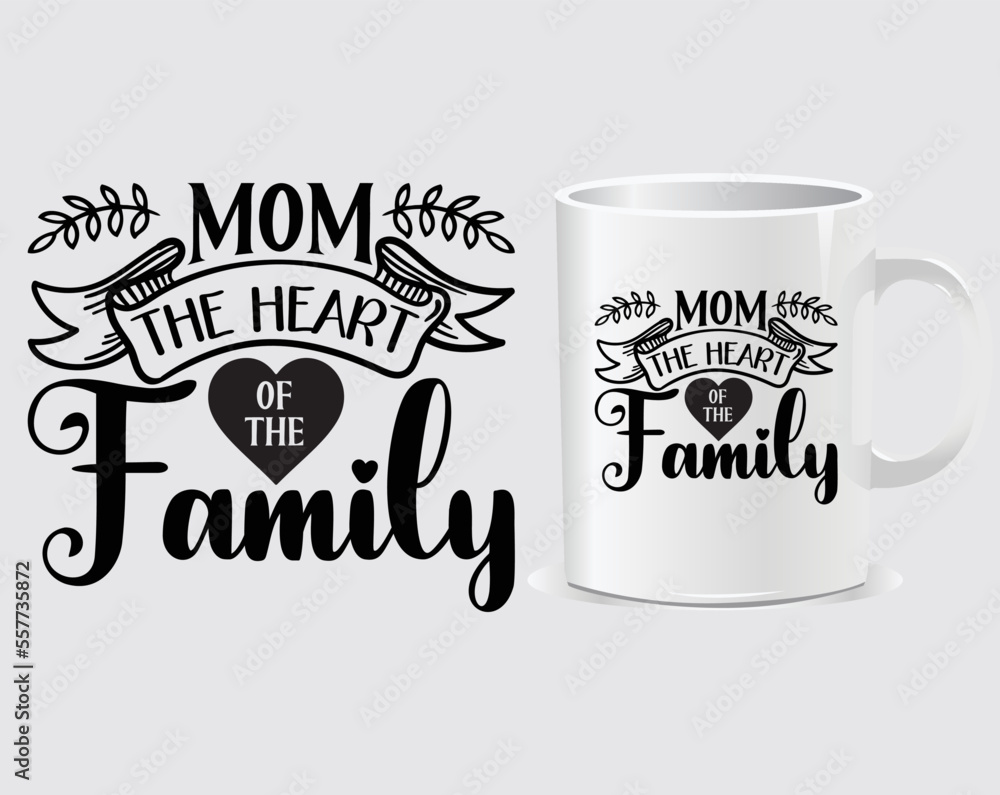 Mother's day mug design vector, mother vector