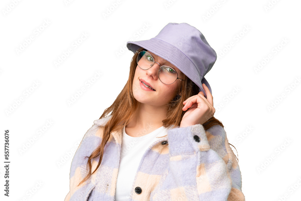 Teenager girl over isolated chroma key background Teenager girl over isolated chroma key background