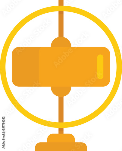 Gyroscope stand icon flat vector. Sensor momentum. Gravity accelerometer isolated