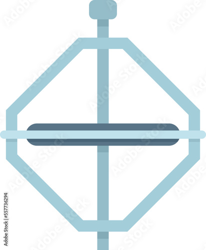 Steel gyroscope icon flat vector. Sensor stand. Gyro gravity isolated