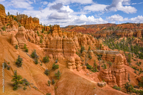 Bild auf Leinwand red canyon and sandstone hoodoos at day light