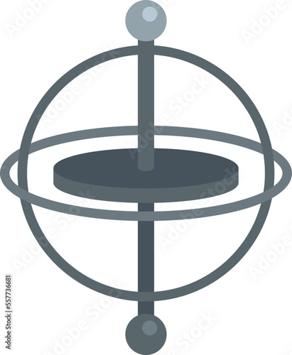 Gyro momentum icon flat vector. Accelerometer gyroscope. Mobile phone sensor isolated