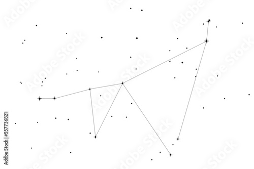 Simple astronomical illustration of the constellation Capricornus (the Sea Goat). Transparent PNG design element for websites, print and other graphics.