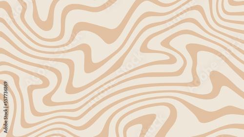 Retro background with distorted wavy texture. Abstract psychedelic pattern in neutral beige.