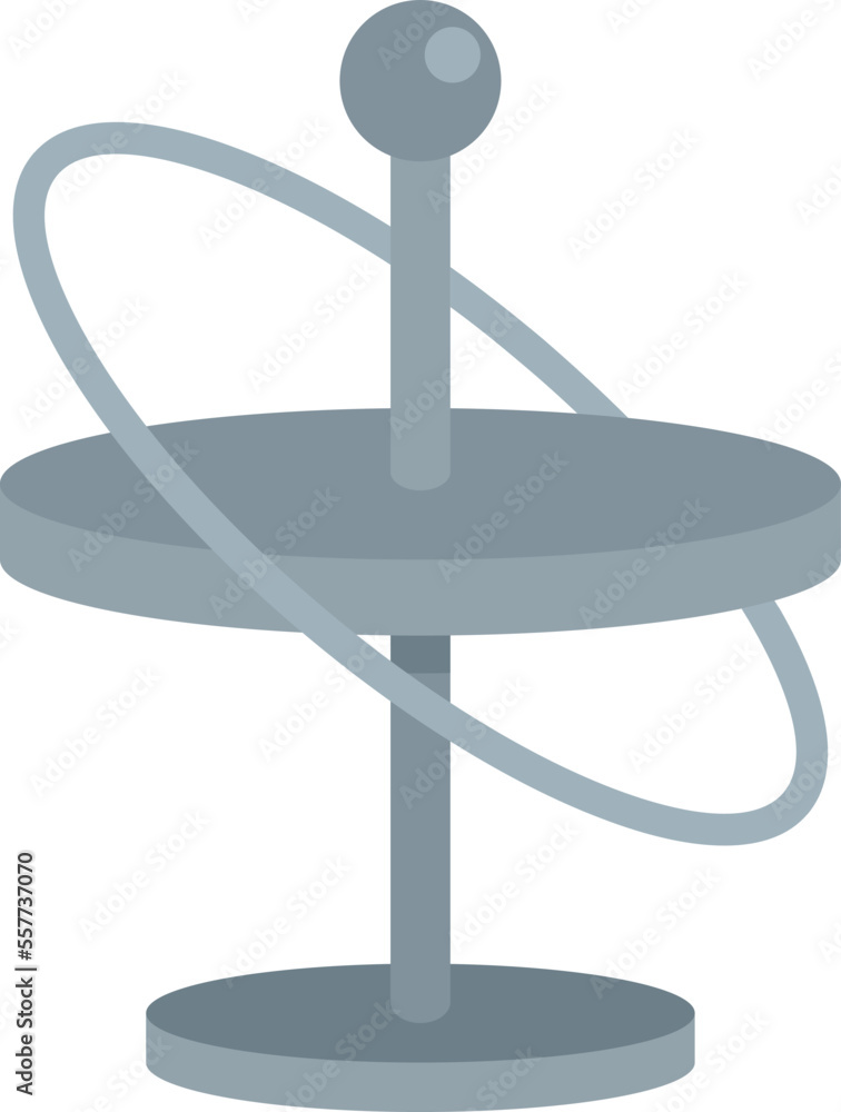 Gyroscope icon flat vector. Phone momentum. Sensor gravity isolated Gyroscope icon flat vector. Phone momentum. Sensor gravity isolated