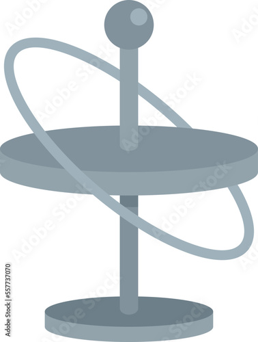 Gyroscope icon flat vector. Phone momentum. Sensor gravity isolated