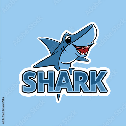 blue shark illustration isolated