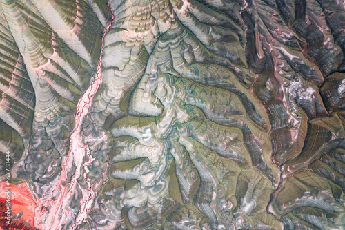 Wallpaper Mural Aerial view of dried alluvial lake and mountain Torontodigital.ca