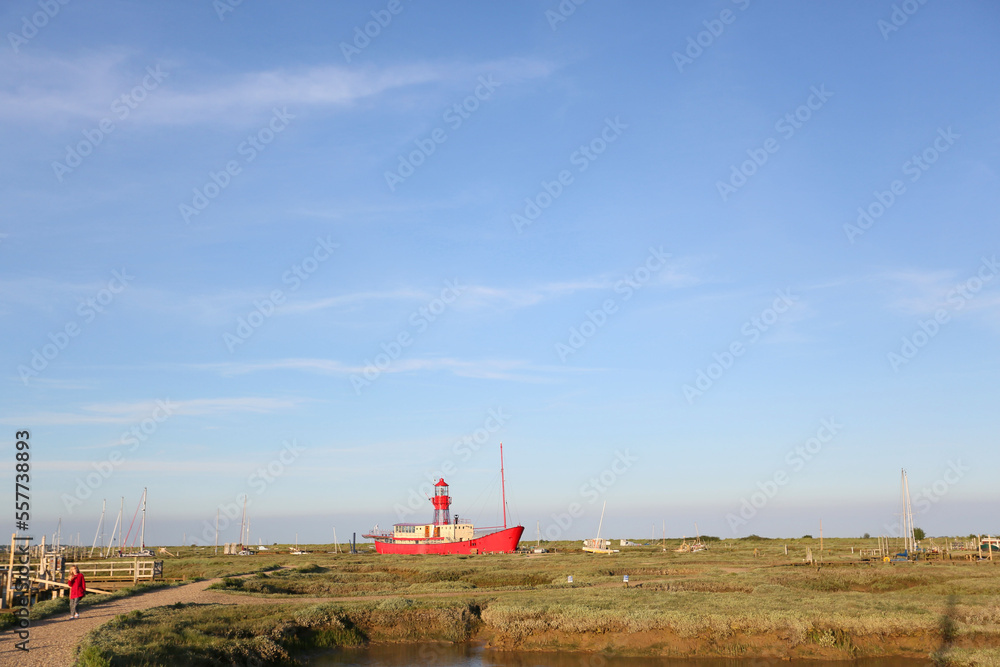 red boat in tollesbury marshes