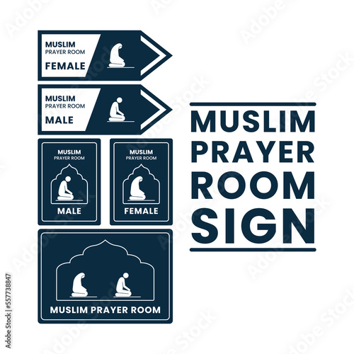 Muslim prayer room sign graphic design vector illustration