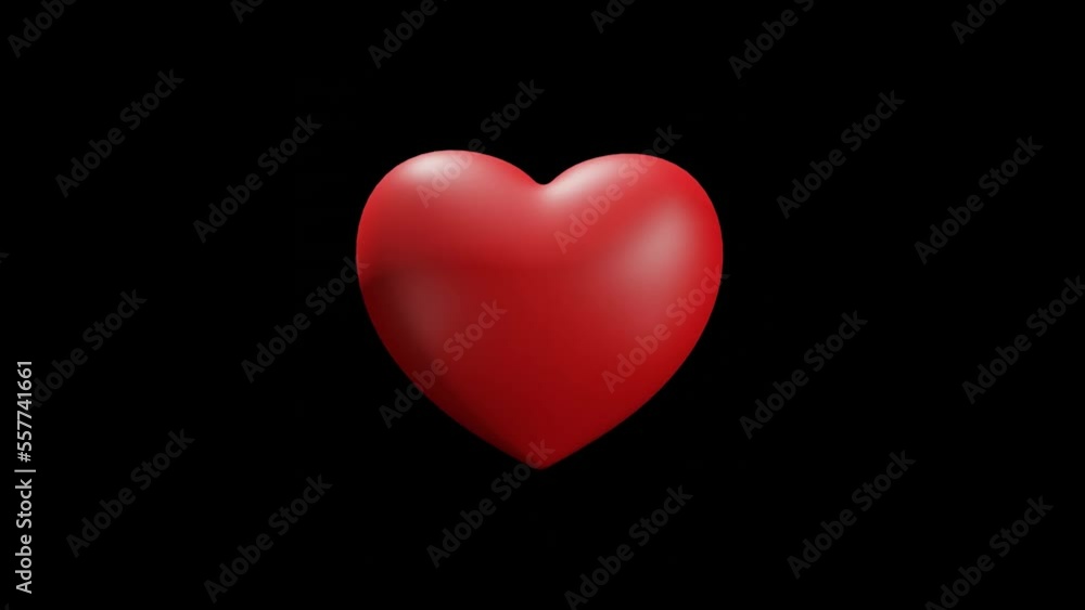 Pulsating or rotaiting 3D Animation of a Red Heart Beating. Valentine's Day concept with Heartbeat Reading inside Pulsating or rotaiting 3D Animation of a Red Heart Beating. Valentine's Day concept with Heartbeat Reading inside
