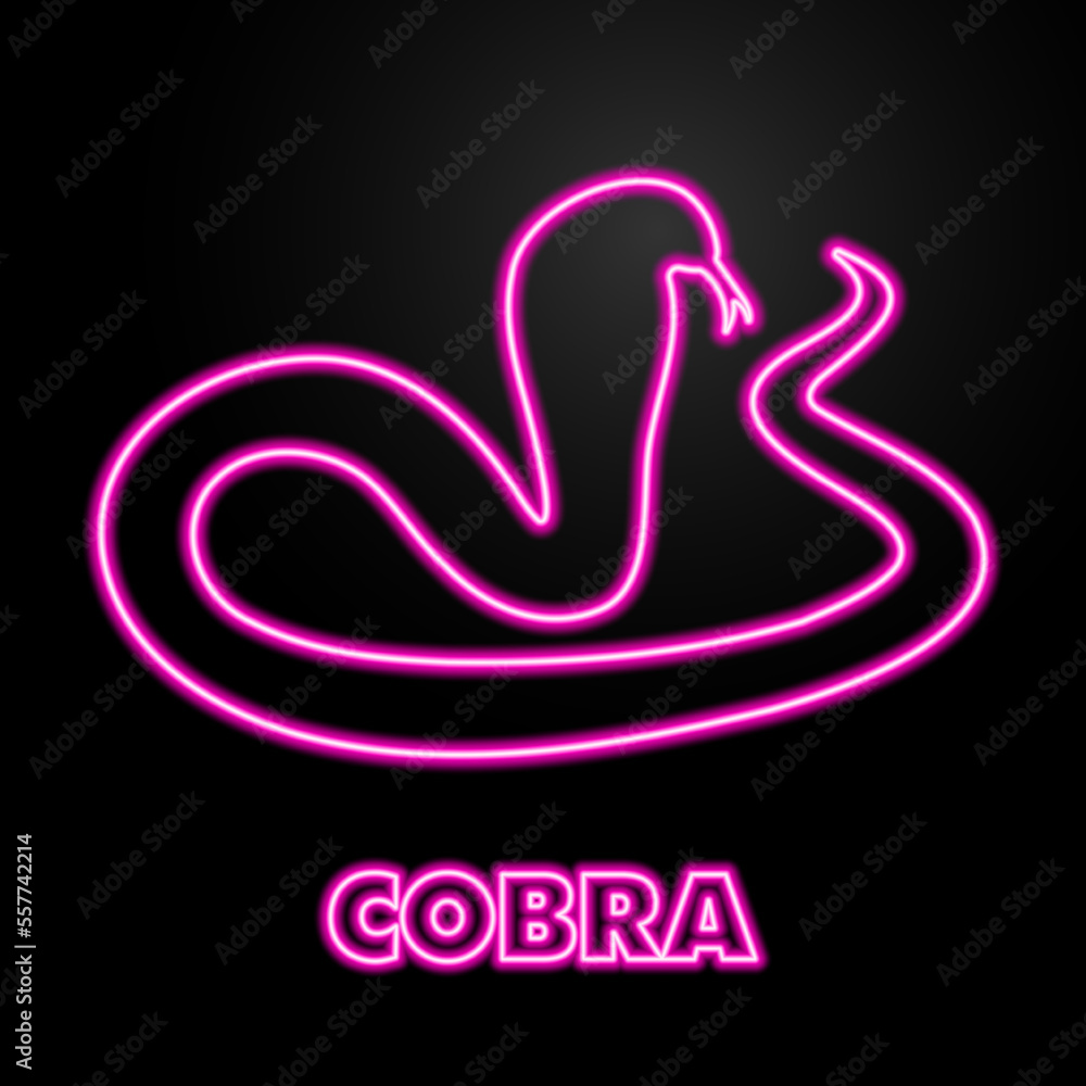 cobra neon sign, modern glowing banner design, colorful modern design trends on black background. Vector illustration. cobra neon sign, modern glowing banner design, colorful modern design trends on black background. Vector illustration.