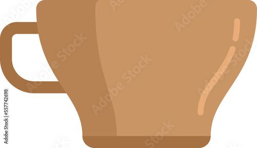Coffee cup icon flat vector. Hot cafe mug. Morning espresso isolated