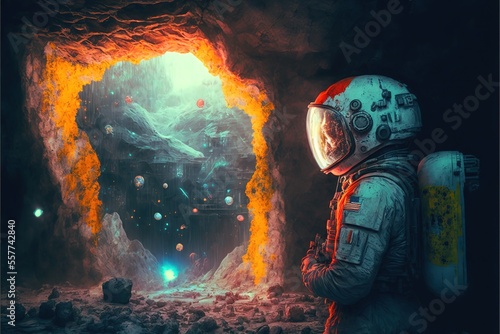 The astronaut found a way out of the cave © Анастасия Птицова