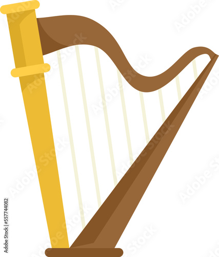 Harp art icon. Flat illustration of Harp art vector icon for web design isolated