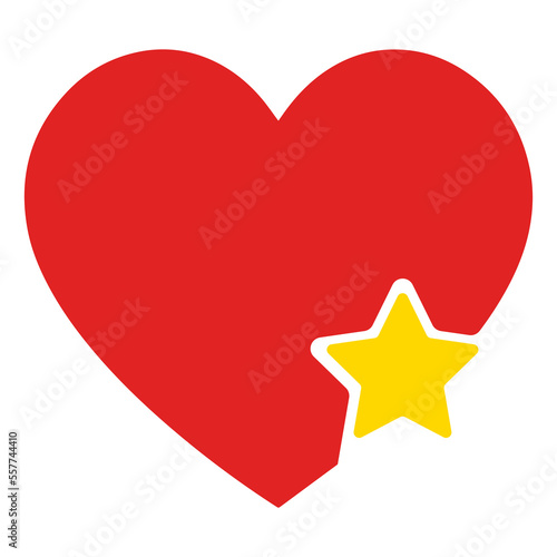 Add to Favourite Icon Heart with Star on Transparent Background