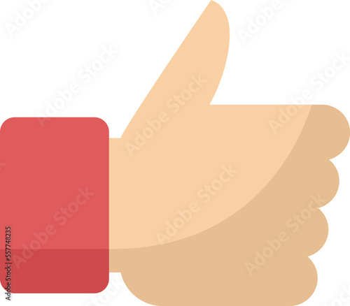 Quality thumb up icon flat vector. Best hand. Success customer isolated