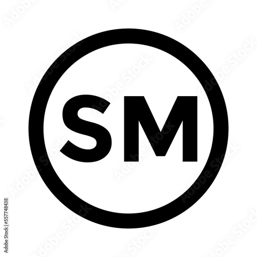 SM Symbol trademark on Transparent Background