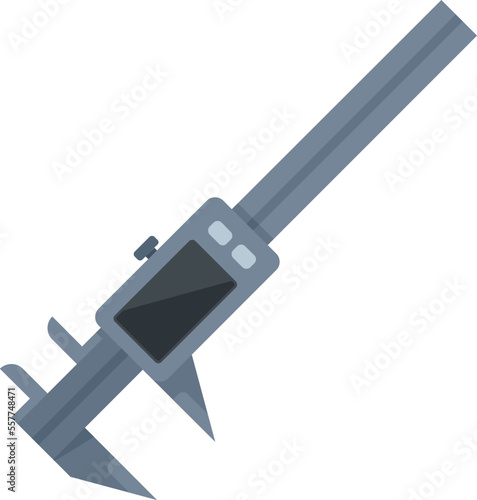 Digital caliper icon flat vector. Calliper vernier. Micrometer instrument isolated
