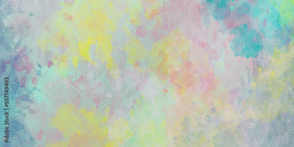 Colorful watercolor background texture on white paper background. Abstract watercolor background handprint colorful gradient ink.